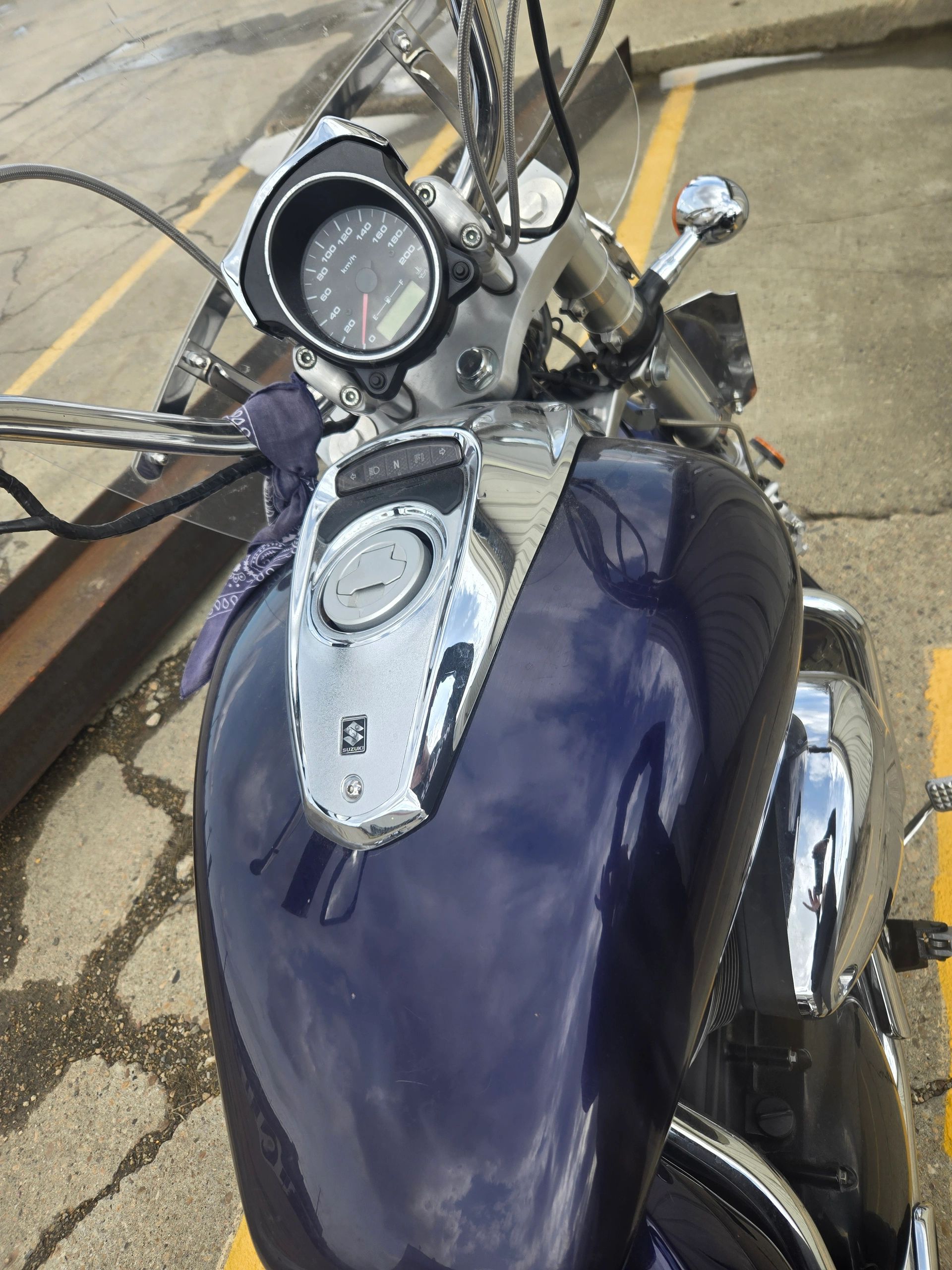 Motorcycle parked on street