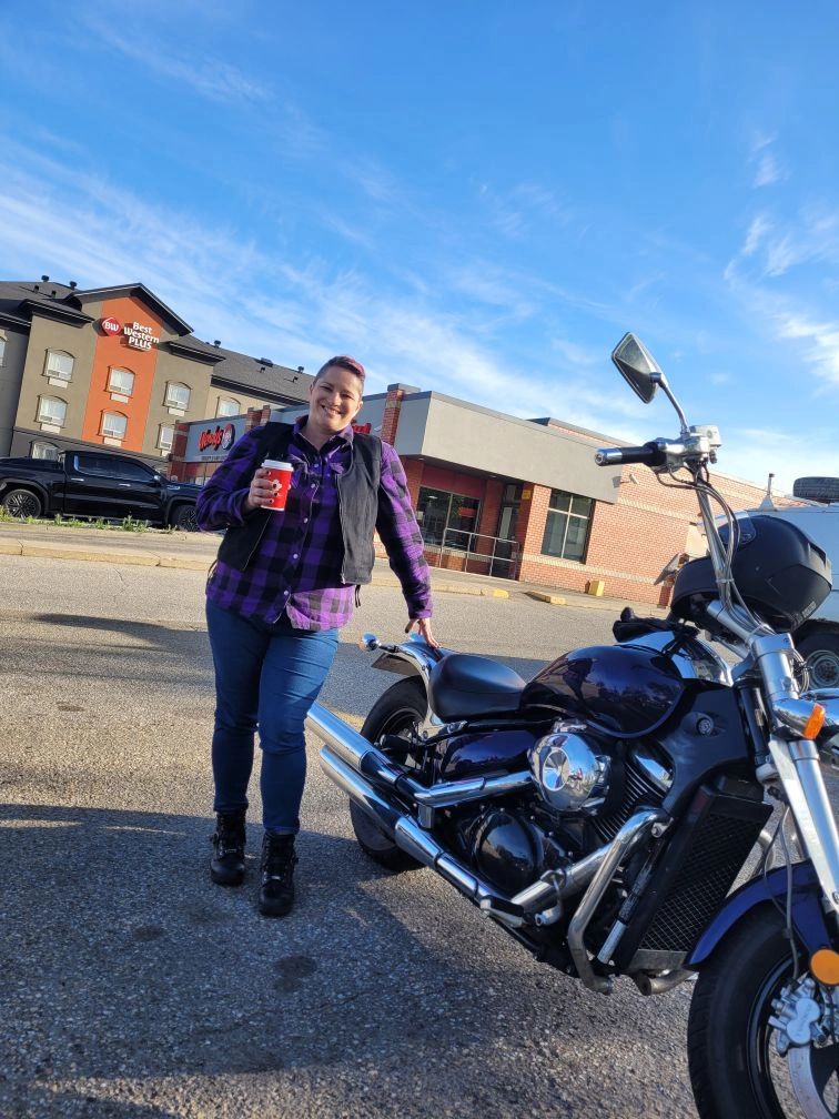 Person with motorcycle